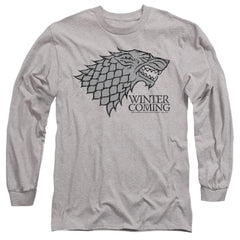 Game Of Thrones Startk Winter Is Coming On Gray Men's 18/1 Cotton Long-Sleeve T-Shirt