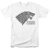Game Of Thrones Startk Winter Is Coming On White Men's 18/1 Cotton Short-Sleeve T-Shirt