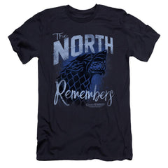 Game Of Thrones The North Remembers Men's Ultra-Soft 30/1 Cotton Slim Short-Sleeve T-Shirt