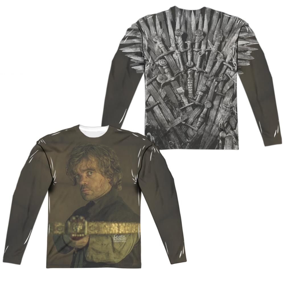 Game Of Thrones Tyrion For The Throne (Front/Back Print) Men's Regular Fit Polyester Long-Sleeve T-Shirt