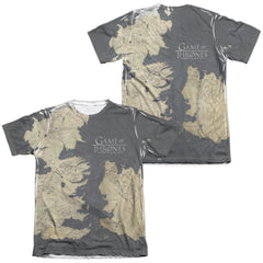 Game Of Thrones Westeros Map (Front/Back Print) Men's Regular Fit Poly Cotton Short-Sleeve T-Shirt