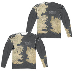 Game Of Thrones Westeros Map (Front/Back Print) Men's Regular Fit Polyester Long-Sleeve T-Shirt