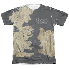 Game Of Thrones Westeros Map Men's Regular Fit Poly Cotton Short-Sleeve T-Shirt