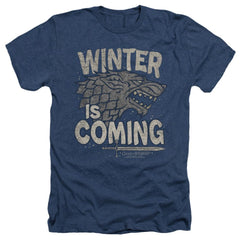 Game Of Thrones Winter Is Coming Men's 30/1 Heather 60 40 Poly Short-Sleeve T-Shirt