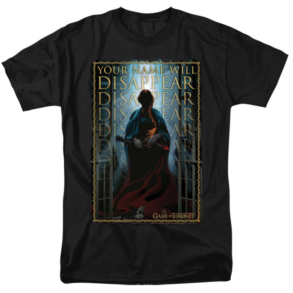 Game Of Thrones Your Name Will Disappear Men's 18/1 Cotton Short-Sleeve T-Shirt