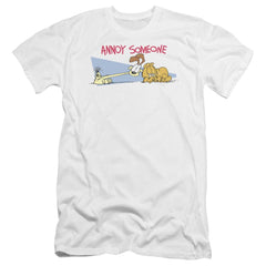 Garfield Annoy Someone Men's Ultra-Soft 30/1 Cotton Slim Short-Sleeve T-Shirt