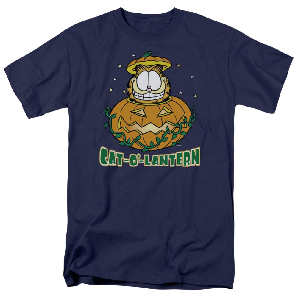 Garfield Cat O Lantern Men's 18/1 Cotton Short-Sleeve T-Shirt