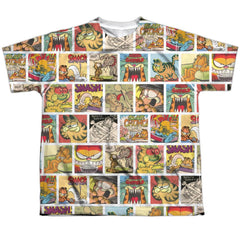 Garfield Collage Youth Regular Fit Poly Short-Sleeve T-Shirt