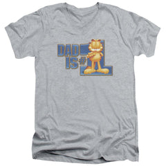 Garfield Dad Is Number One Men's 30/1 Cotton Slim V-Neck T-Shirt
