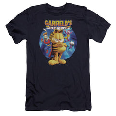 Garfield Dvd Art Men's Ultra-Soft 30/1 Cotton Slim Short-Sleeve T-Shirt