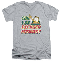 Garfield Excused Forever Men's 30/1 Cotton Slim V-Neck T-Shirt