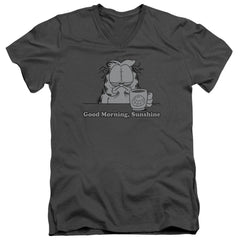 Garfield Good Morning Sunshine Men's 30/1 Cotton Slim V-Neck T-Shirt