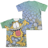 Garfield Goofy Face (Front/Back Print) Men's Regular Fit Poly Cotton Short-Sleeve T-Shirt