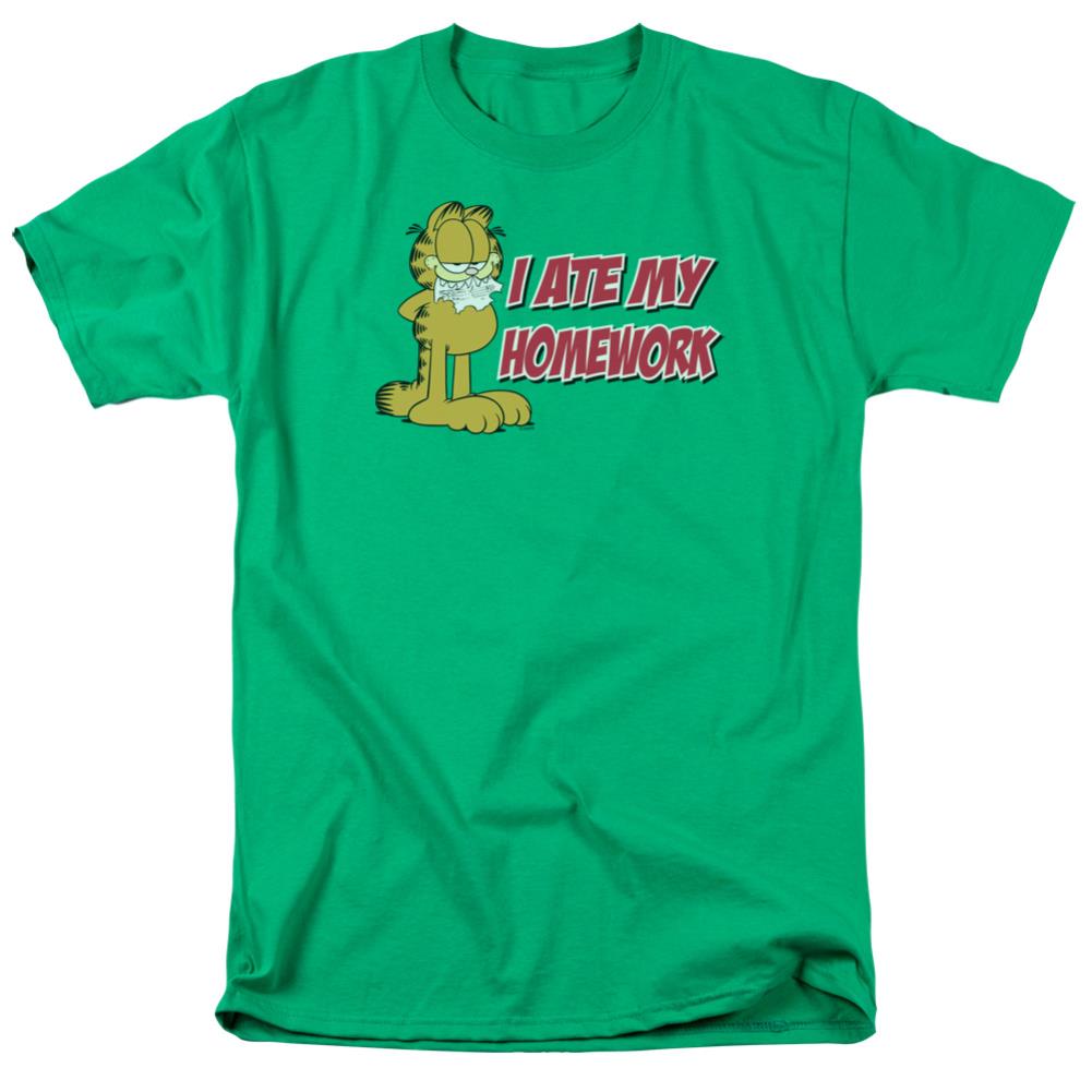 Garfield I Ate My Homework Men's 18/1 Cotton Short-Sleeve T-Shirt