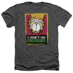 Garfield I Dont Do Ordinary Men's 30/1 Heather 60 40 Poly Short-Sleeve T-Shirt