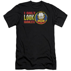 Garfield I Only Look Harmless Men's Ultra-Soft 30/1 Cotton Slim Short-Sleeve T-Shirt