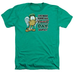 Garfield Ive Been Good Men's 30/1 Heather 60 40 Poly Short-Sleeve T-Shirt
