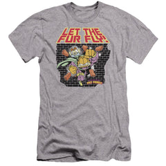 Garfield Let The Fur Fly Men's Ultra-Soft 30/1 Cotton Slim Short-Sleeve T-Shirt