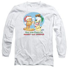 Garfield Merry And Striped Men's 18/1 Cotton Long-Sleeve T-Shirt