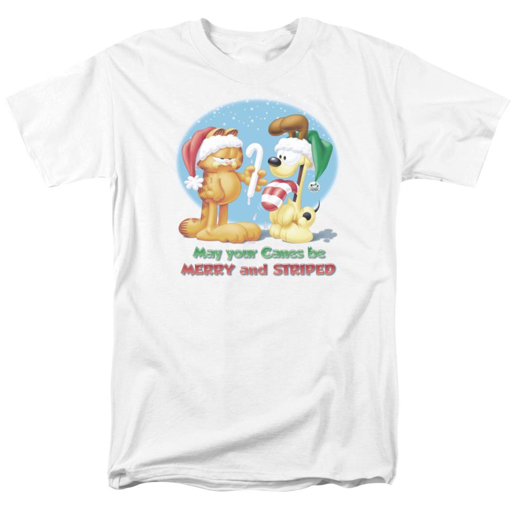 Garfield Merry And Striped Men's 18/1 Cotton Short-Sleeve T-Shirt