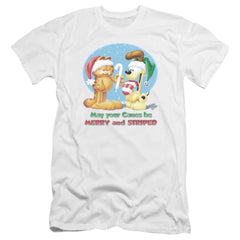 Garfield Merry And Striped Men's Ultra-Soft 30/1 Cotton Slim Short-Sleeve T-Shirt