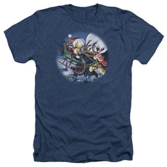 Garfield Moonlight Ride Men's 30/1 Heather 60 40 Poly Short-Sleeve T-Shirt