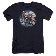 Garfield Moonlight Ride Men's Ultra-Soft 30/1 Cotton Slim Short-Sleeve T-Shirt