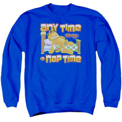 Garfield Nap Time Men's Crewneck 50 50 Poly Long-Sleeve T-Shirt