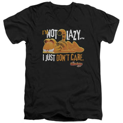 Garfield Not Lazy Men's 30/1 Cotton Slim V-Neck T-Shirt