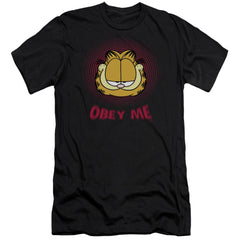 Garfield Obey Me Men's Ultra-Soft 30/1 Cotton Slim Short-Sleeve T-Shirt