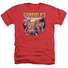 Garfield Pet Force Four Men's 30/1 Heather 60 40 Poly Short-Sleeve T-Shirt