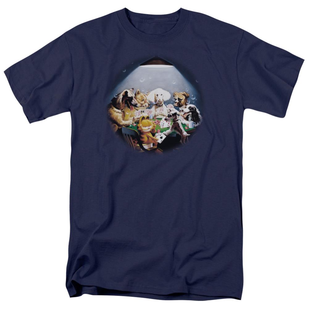 Garfield Playing With The Big Dogs Men's 18/1 Cotton Short-Sleeve T-Shirt