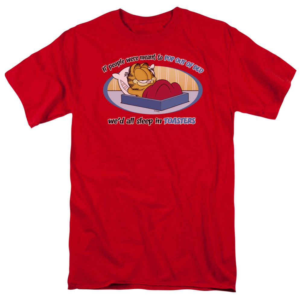 Garfield Pop Out Of Bed Men's 18/1 Cotton Short-Sleeve T-Shirt