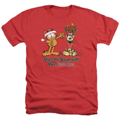 Garfield Share The Season Men's 30/1 Heather 60 40 Poly Short-Sleeve T-Shirt