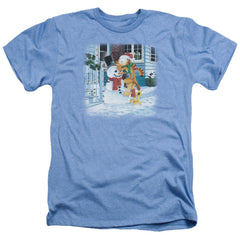 Garfield Snow Fun Men's 30/1 Heather 60 40 Poly Short-Sleeve T-Shirt