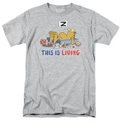Garfield This Is Living Men's 18/1 Cotton Short-Sleeve T-Shirt