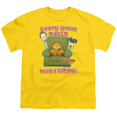 Garfield Throne Youth 18/1 100% Cotton Short-Sleeve T-Shirt