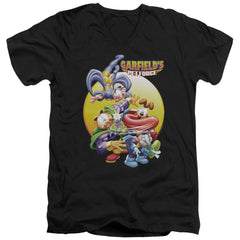 Garfield Tongue Of Doom Men's 30/1 Cotton Slim V-Neck T-Shirt