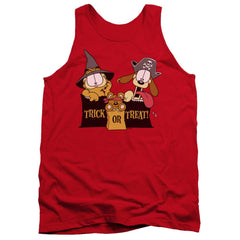Garfield Trick Or Treat Men's 18/1 Cotton Tank Top