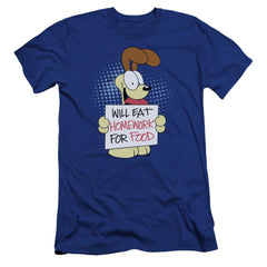 Garfield Will Eat Homework Men's Ultra-Soft 30/1 Cotton Slim Short-Sleeve T-Shirt