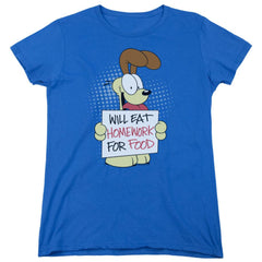 Garfield Will Eat Homework Women's 18/1 Cotton Short-Sleeve T-Shirt
