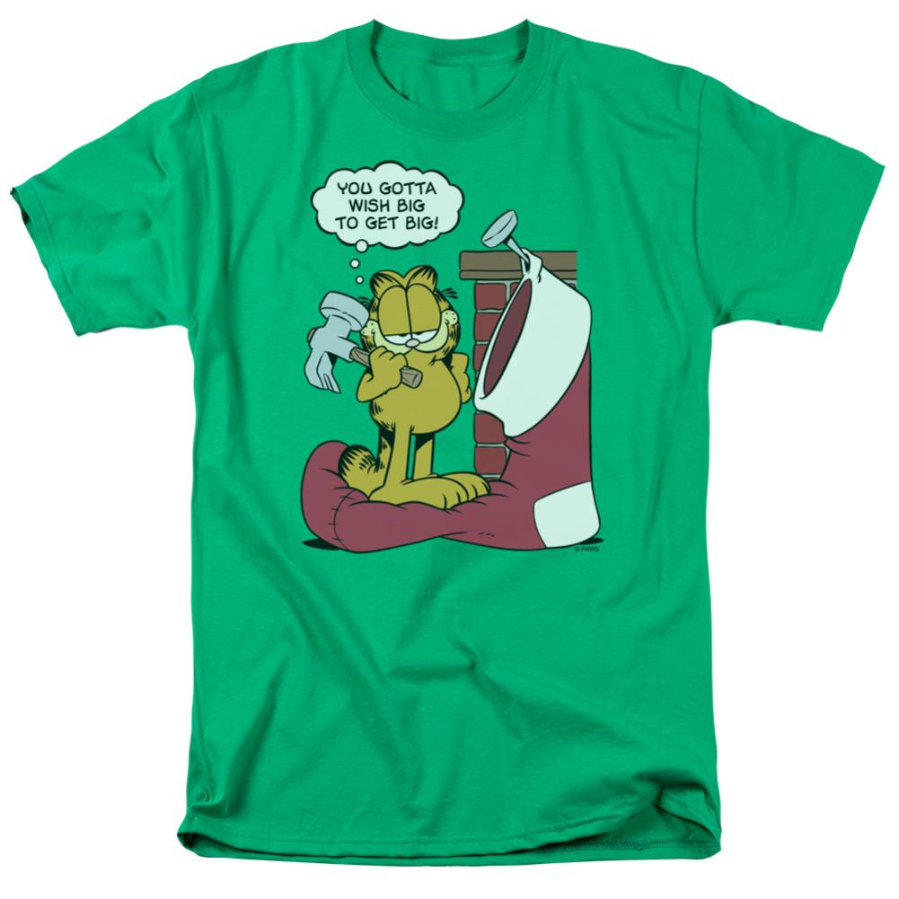 Garfield Wish Big Men's 18/1 Cotton Short-Sleeve T-Shirt
