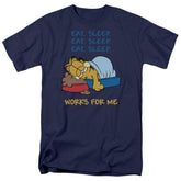 Garfield Works For Me Men's 18/1 Cotton Short-Sleeve T-Shirt