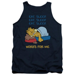 Garfield Works For Me Men's 18/1 Cotton Tank Top