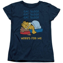 Garfield Works For Me Women's 18/1 Cotton Short-Sleeve T-Shirt