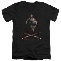Gladiator Helmet Men's 30/1 Cotton Slim V-Neck T-Shirt