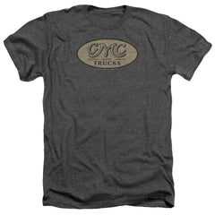GMC Vintage Oval Logo Men's 30/1 Heather 60 40 Poly Short-Sleeve T-Shirt