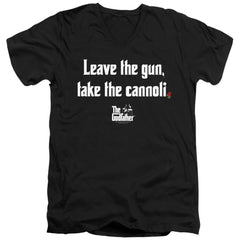 Godfather Gun Cannoli Men's 30/1 Cotton Slim V-Neck T-Shirt