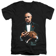 Godfather Painted Poster Men's 30/1 Cotton Slim V-Neck T-Shirt