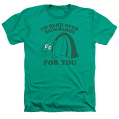 Gumby Bend Backwards Men's 30/1 Heather 60 40 Poly Short-Sleeve T-Shirt